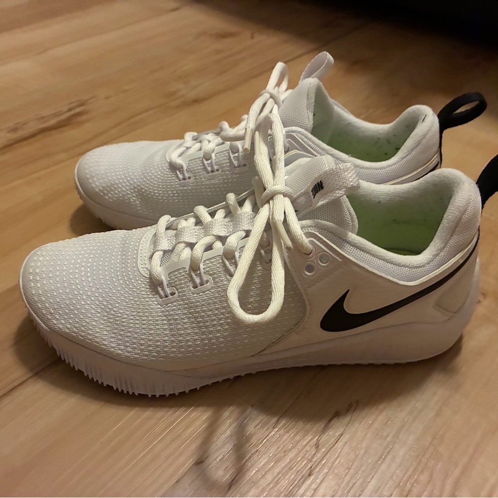 Nike White Athletic Sneakers with Black Swoosh Volleyball - Lightly worn!